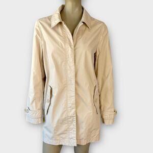 Gap Vintage Y2K Cotton Lightweight Button Up Trench Coat Lined Size M Neutral